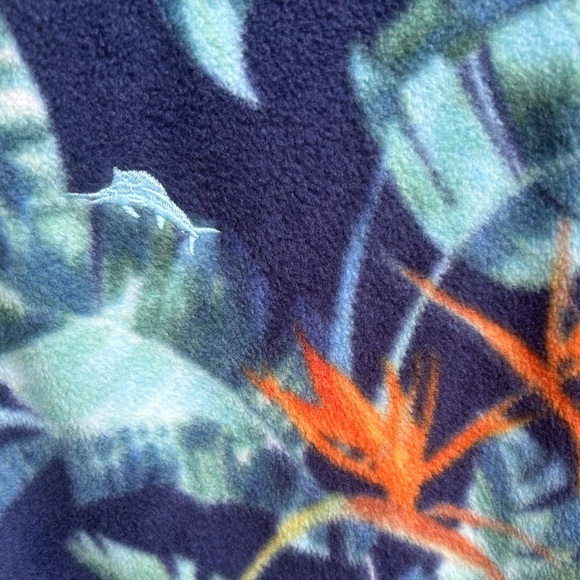 NWT Tommy Bahama Cloud Peak Frounds Bering Blue Half Zip Tropical L Pullover A-4 - Picture 7 of 7